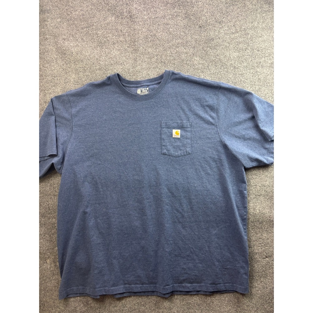 Carhartt Pocket T-Shirt Mens 5XL Blue K87 Loose Fit Heavyweight Short Sleeve